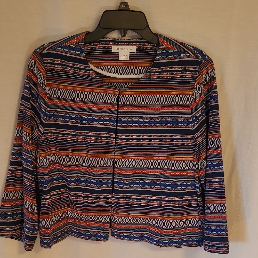 LIZ CLAIBORNE Colorful Striped Jacket